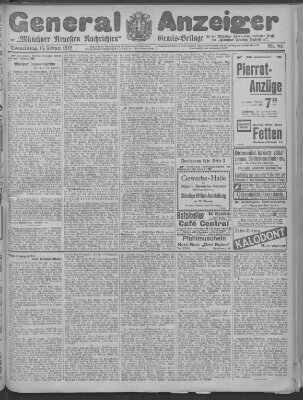 Münchner neueste Nachrichten Donnerstag 15. Februar 1912