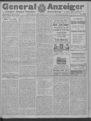 Münchner neueste Nachrichten Dienstag 27. Februar 1912