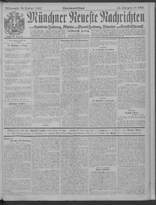 Münchner neueste Nachrichten Mittwoch 28. Februar 1912