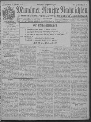 Münchner neueste Nachrichten Samstag 6. Januar 1912