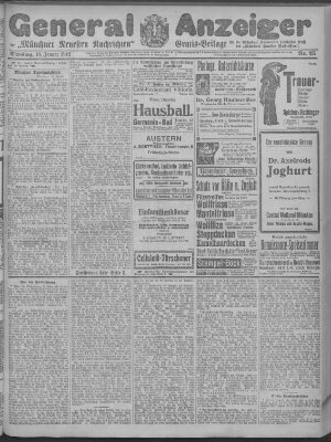 Münchner neueste Nachrichten Dienstag 16. Januar 1912