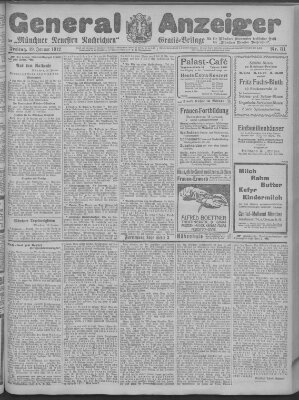 Münchner neueste Nachrichten Freitag 19. Januar 1912