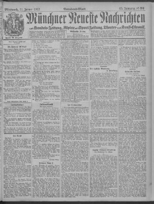 Münchner neueste Nachrichten Mittwoch 31. Januar 1912