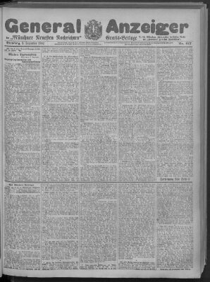 Münchner neueste Nachrichten Dienstag 3. Dezember 1912