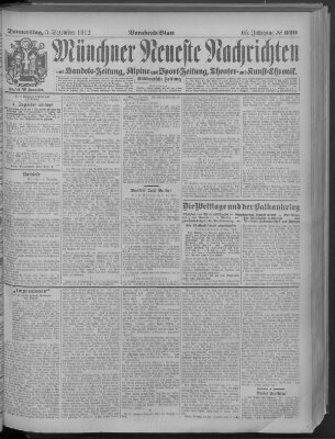 Münchner neueste Nachrichten Donnerstag 5. Dezember 1912