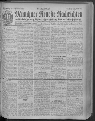 Münchner neueste Nachrichten Mittwoch 11. Dezember 1912