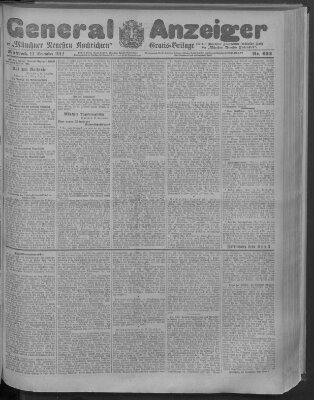 Münchner neueste Nachrichten Mittwoch 11. Dezember 1912