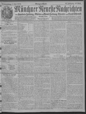 Münchner neueste Nachrichten Donnerstag 3. Juni 1909