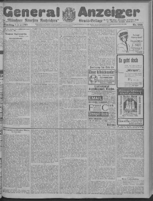 Münchner neueste Nachrichten Dienstag 8. Juni 1909