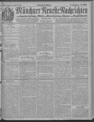 Münchner neueste Nachrichten Samstag 12. Juni 1909