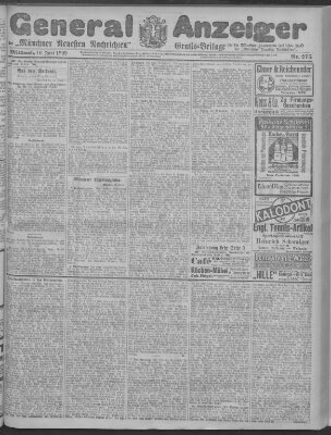 Münchner neueste Nachrichten Mittwoch 16. Juni 1909