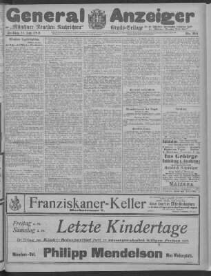 Münchner neueste Nachrichten Freitag 25. Juni 1909