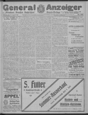 Münchner neueste Nachrichten Mittwoch 30. Juni 1909