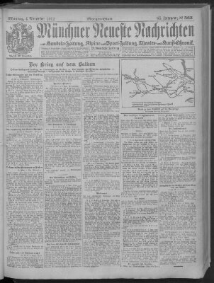 Münchner neueste Nachrichten Montag 4. November 1912