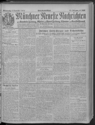 Münchner neueste Nachrichten Mittwoch 6. November 1912