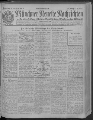 Münchner neueste Nachrichten Samstag 9. November 1912