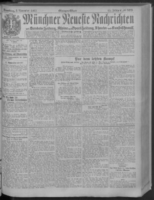 Münchner neueste Nachrichten Samstag 9. November 1912