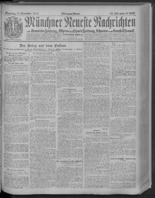 Münchner neueste Nachrichten Montag 11. November 1912