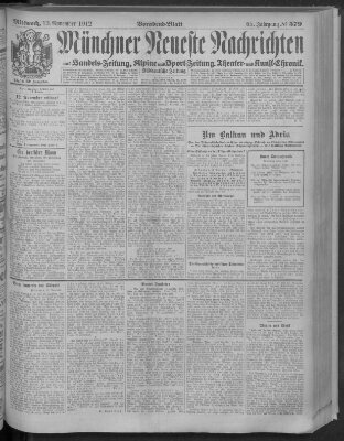 Münchner neueste Nachrichten Mittwoch 13. November 1912