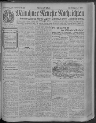 Münchner neueste Nachrichten Samstag 16. November 1912