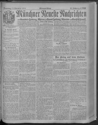 Münchner neueste Nachrichten Samstag 16. November 1912