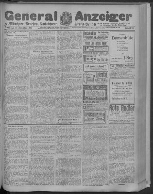 Münchner neueste Nachrichten Sonntag 17. November 1912