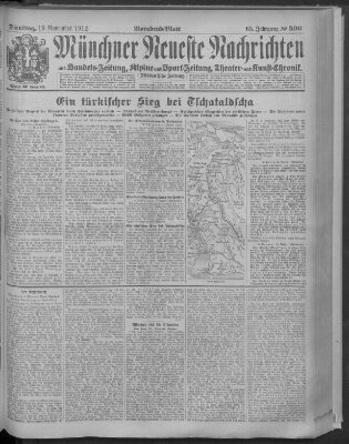 Münchner neueste Nachrichten Dienstag 19. November 1912