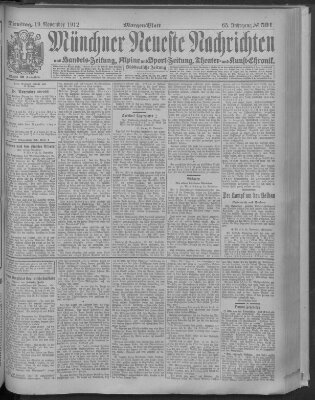 Münchner neueste Nachrichten Dienstag 19. November 1912