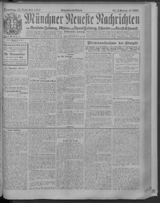 Münchner neueste Nachrichten Samstag 23. November 1912