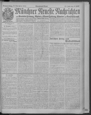 Münchner neueste Nachrichten Donnerstag 28. November 1912