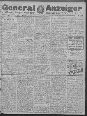 Münchner neueste Nachrichten Mittwoch 1. September 1909