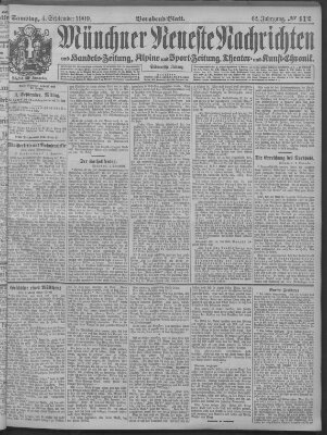 Münchner neueste Nachrichten Samstag 4. September 1909