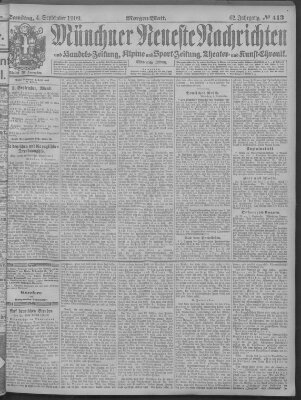 Münchner neueste Nachrichten Samstag 4. September 1909