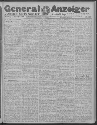 Münchner neueste Nachrichten Samstag 11. September 1909