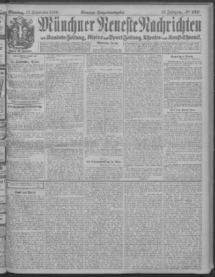 Münchner neueste Nachrichten Montag 13. September 1909