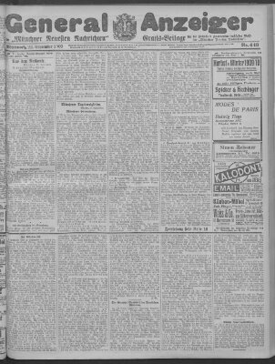 Münchner neueste Nachrichten Mittwoch 22. September 1909