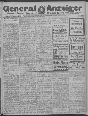 Münchner neueste Nachrichten Dienstag 28. September 1909