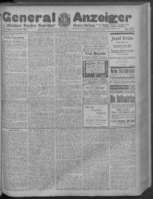 Münchner neueste Nachrichten Dienstag 8. Oktober 1912