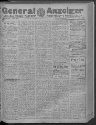 Münchner neueste Nachrichten Mittwoch 9. Oktober 1912