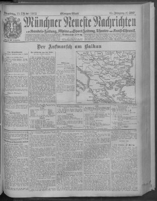 Münchner neueste Nachrichten Dienstag 15. Oktober 1912