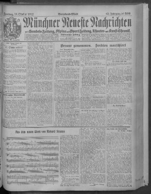 Münchner neueste Nachrichten Freitag 18. Oktober 1912