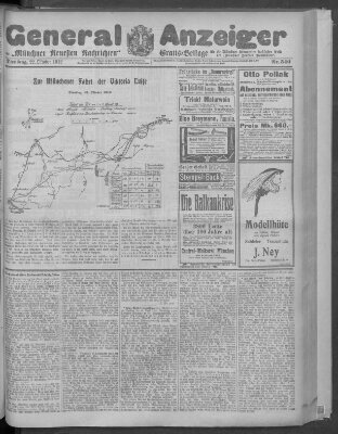 Münchner neueste Nachrichten Dienstag 22. Oktober 1912