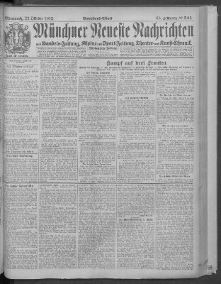 Münchner neueste Nachrichten Mittwoch 23. Oktober 1912