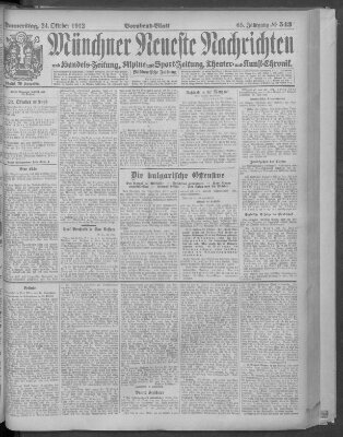 Münchner neueste Nachrichten Donnerstag 24. Oktober 1912