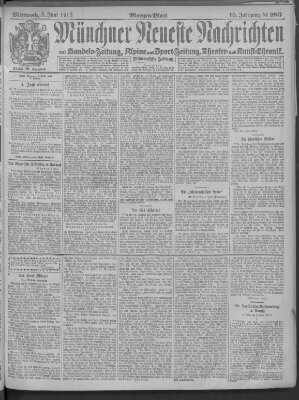 Münchner neueste Nachrichten Mittwoch 5. Juni 1912