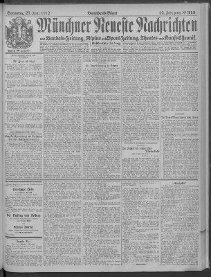 Münchner neueste Nachrichten Sonntag 23. Juni 1912