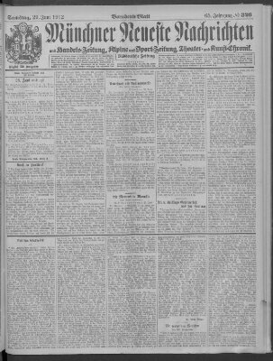 Münchner neueste Nachrichten Samstag 29. Juni 1912