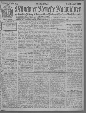 Münchner neueste Nachrichten Freitag 3. Mai 1912