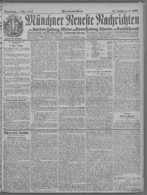 Münchner neueste Nachrichten Samstag 4. Mai 1912