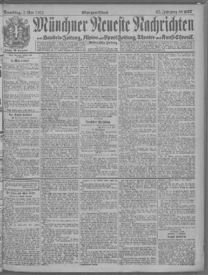 Münchner neueste Nachrichten Samstag 4. Mai 1912